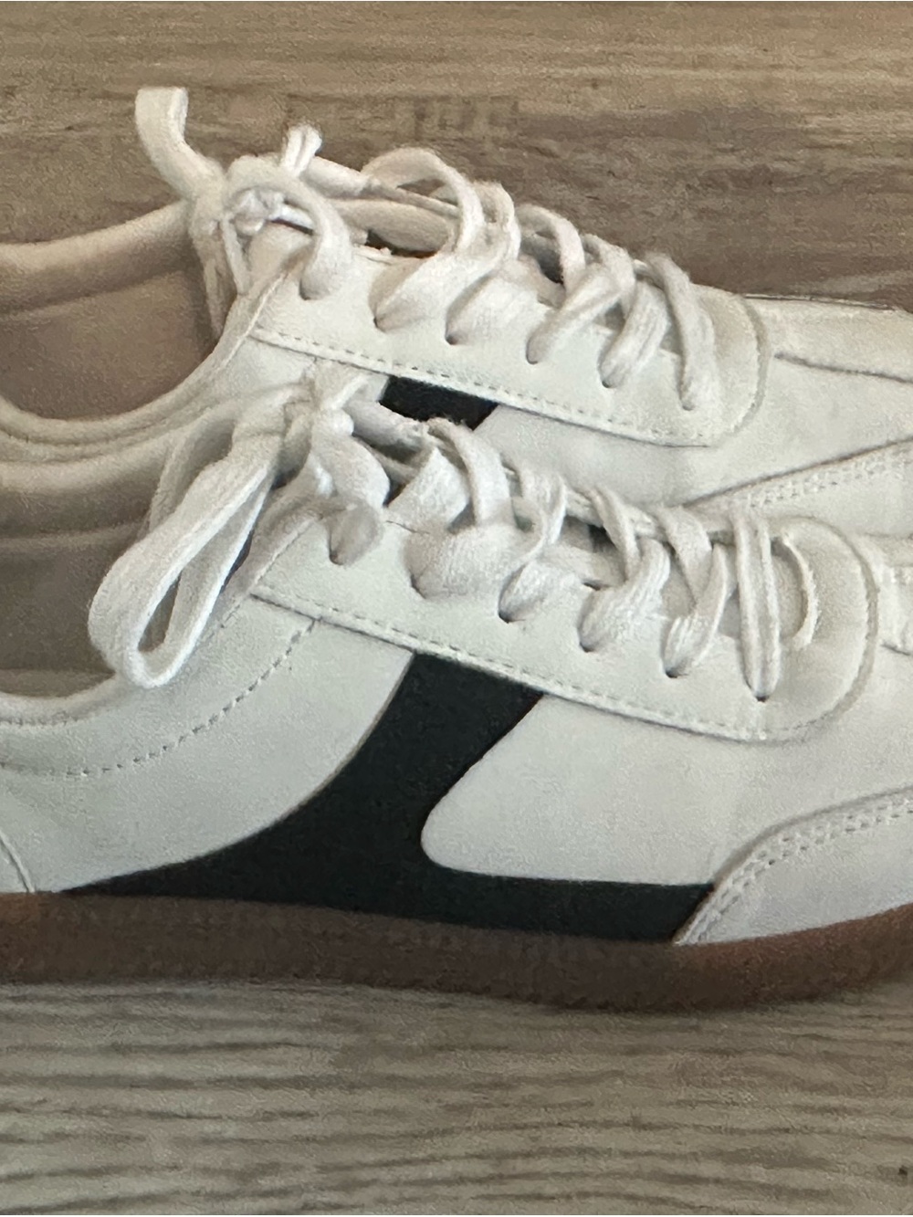 Men's White Lace-Up Sneakers with Black Side Accent